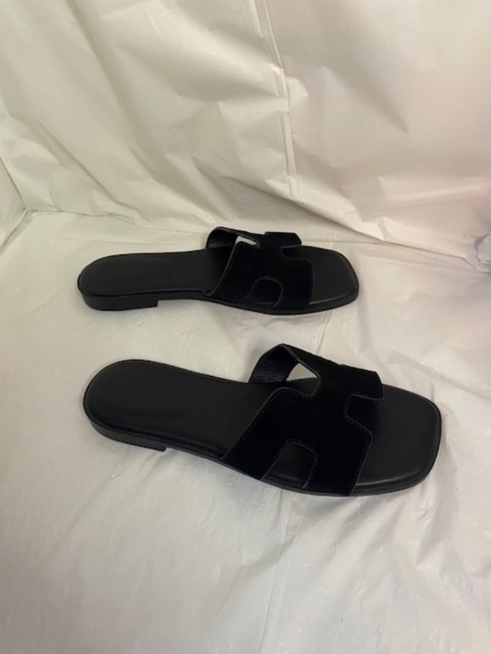 Project Cloud Women's Slip-On Jannel Flat Sandal Black Suede, Women's Size 7.5 - Picture 5 of 8